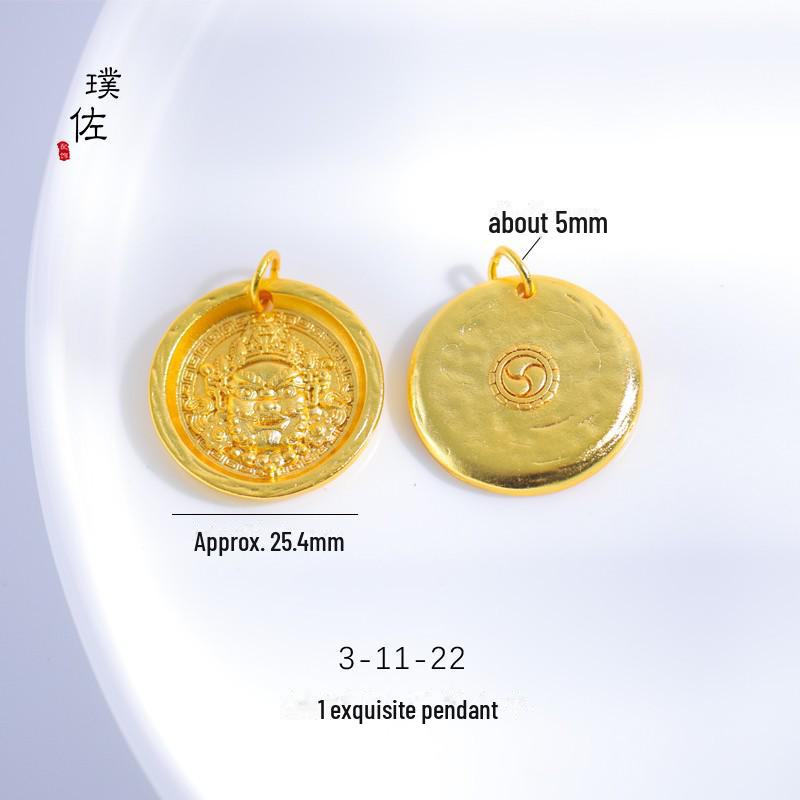 Durable Gold Sand God of Wealth Pendant Necklace for Women