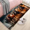 Wild Horses Galloping Runner Rug Dramatic Running Herd of Horses Non Slip Long Floor Mat Equestrian Western Art Design Carpet