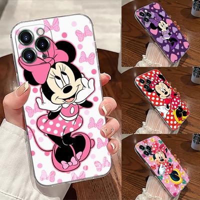 Cartoon Minnie Mouse Transparent Phone Case For iPhone 17 Pro Max 17E 11 12 13 14 15 16 Pro Max Plus 17 Air 16E 7 X Disney Cover