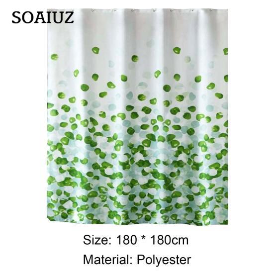 Drape Resistant Bath Wear Wrinkle Resistant Lightweight Long Geometrical Printed Shower Curtain For Hotel