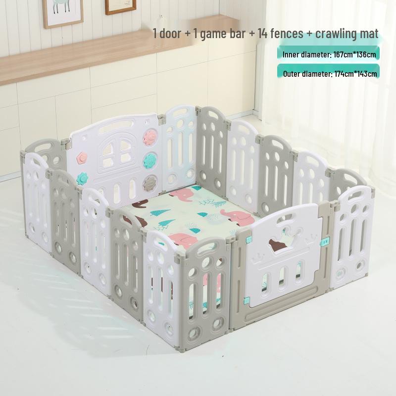 Kids' Indoor/Outdoor Safety Play Fence with Slide - Ideal for Crawling and Walking