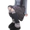 Korean Retro Plaid Ruffle Midi Skirt with Elastic Waist - Women's New Arrival