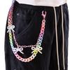 Punk Style Metal Waist Chain With Colorful Acrylic Butterfly For Youth And Teens