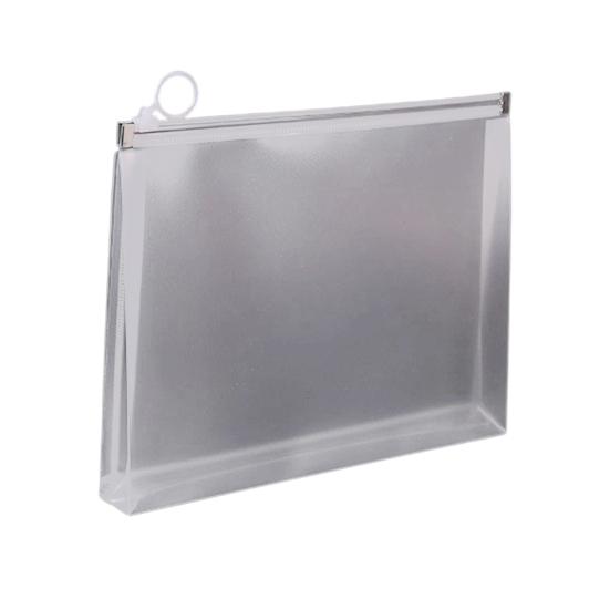 Durable Zippered Storage Pouch 3D Zipper Document Pouch, Transparent PP Matte Envelope File Folder, Heavy Duty Portable Organizer for Office