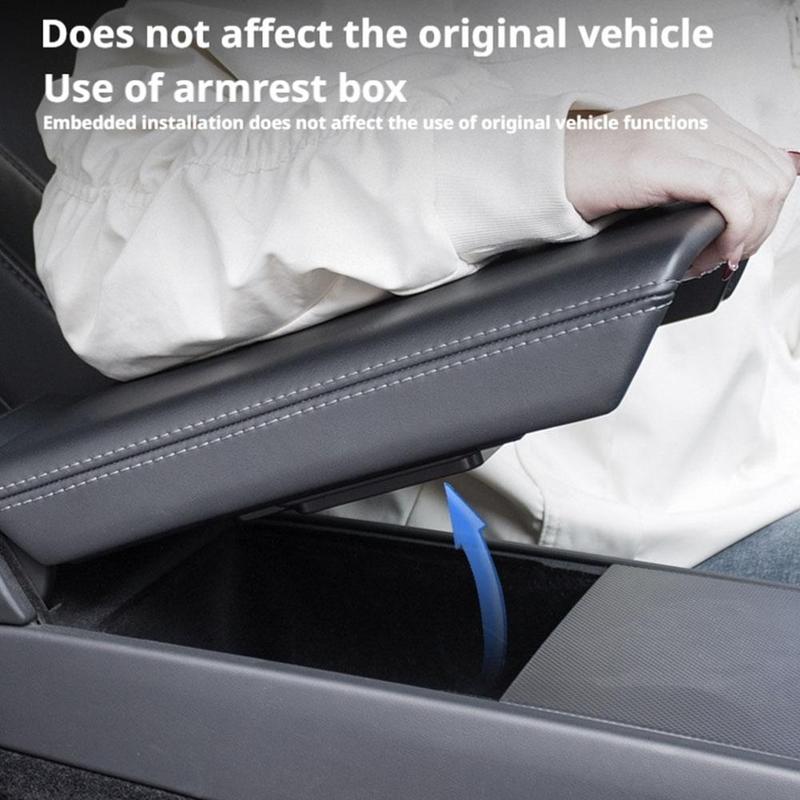 Car Armrest Hidden Storage Box For Tesla Model Y Juniper 2025 Model 3 Highland 2024-UP ABS Organizer Tray Interior Accessories