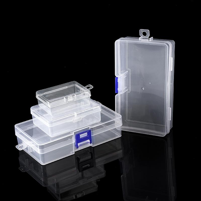 Transparent Rectangular Plastic Lock Empty Box, Sample Box, Spare Parts Packaging Box, Tool Storage Box