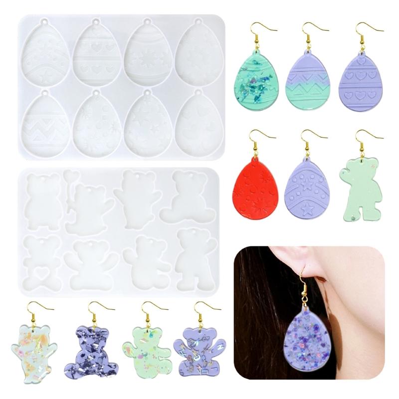 Creative Bear Shaped Silicone Mold Flexible Jewelry Making Silicone Bear Eggs Pendant Mold for Artistic Designs Work