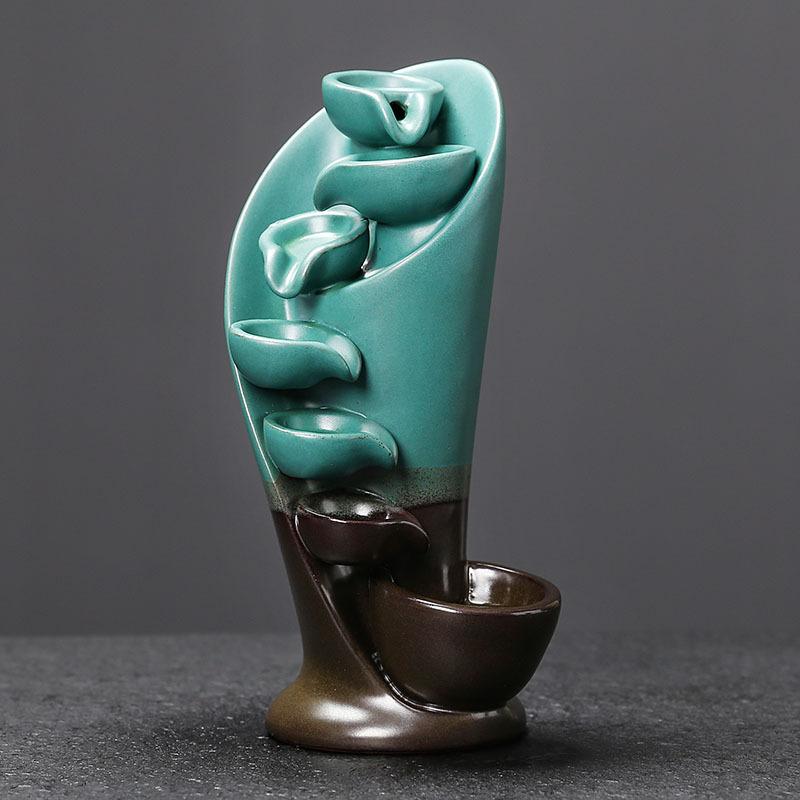 

1 шт., Ручной работы, Дизайн факела, Водопад, Подставка для благовоний, Креативный домашний декор, Держатель для благовоний, Портативная керамическая курильница (Без благовоний)