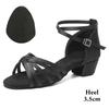 Girls Latin Dance Shoes Children Ballroom Tango Salsa Party Dancing Shoes Ladies Soft Sole Low Heels 3.5cm Training Shoes