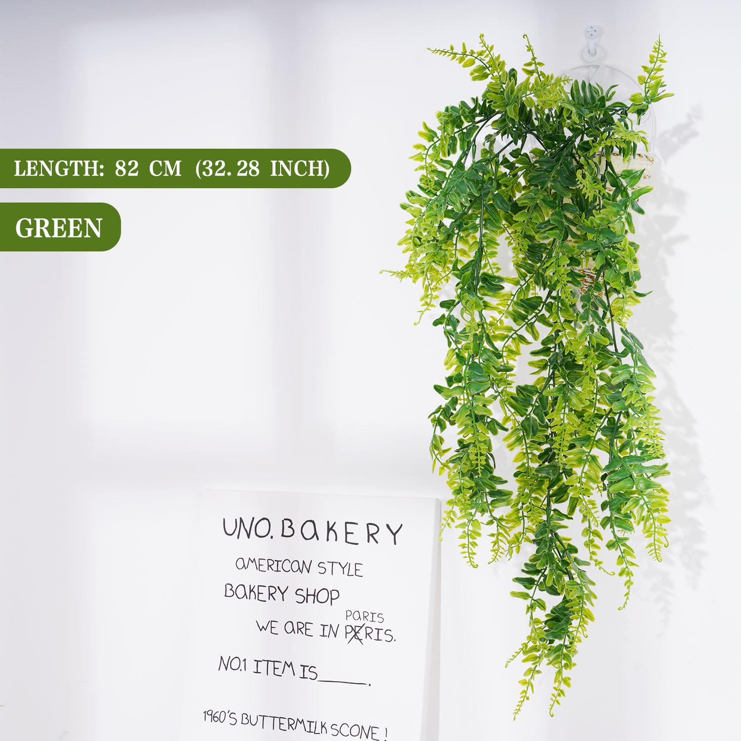 

Artificial Plant Persian Fern Leaves Vines Room Home Garden Decoration Accessories Party Wedding Wall Hanging Balcony Decoration зелёный