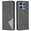 For Motorola Edge 50 Pro 5G Case PU Leather Rhombus Phone Cover with Card Slots