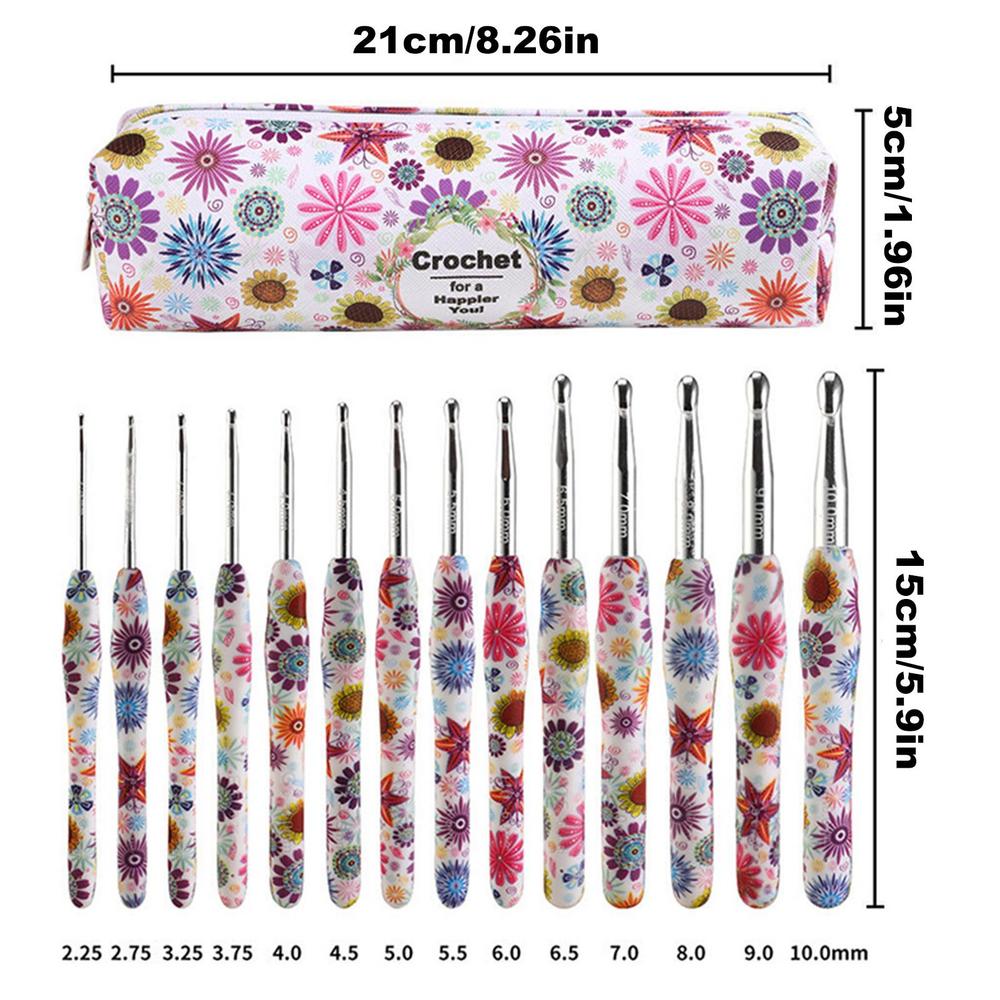 

Crochet Hooks Set 14 Sizes Ergonomic Knitting Beginners Soft Grip Crochet Hook For Teens Adults Boys Girls Enthusiasts Socks