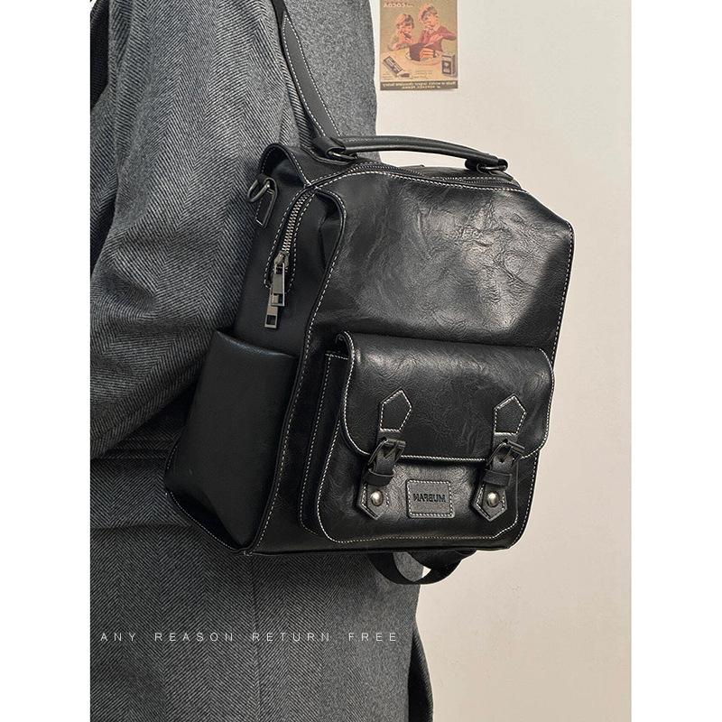 

Сумка женская новая ретро британский стиль студенческий рюкзак для поездок на работу большой емкости сумка через плечо чёрный