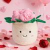 Cartoon Rose Plush Toy Couple Desktop Ornament - Valentine's Day Gift