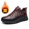Men's shoes business casual leather shoes men's British season velvet mid-top cotton shoes Martin boots