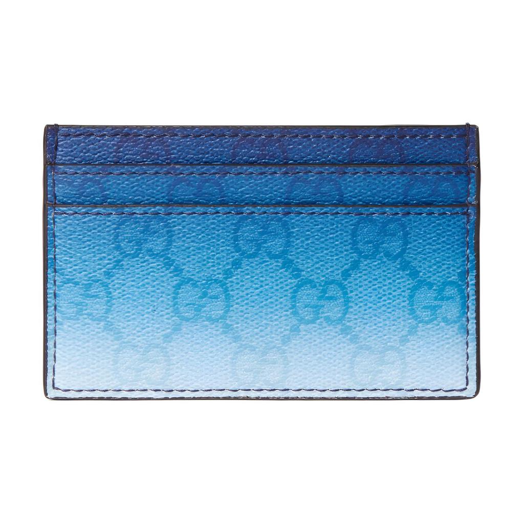 Gucci Klassischer Logo-Print Beschichtetes Stoff-Kartenetui Herren Accessoires Farbverlauf-Blau 835700-FAERI-8473