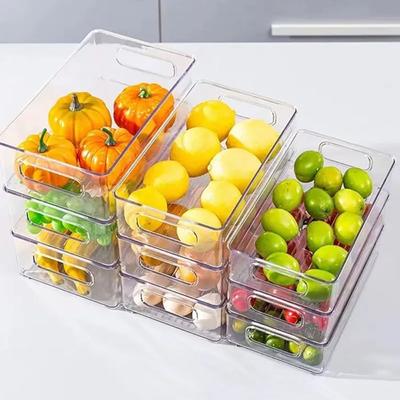 INS-Stil Acryl Notizbuch Aufbewahrungsbox Stapelbar Kühlschrank Aufbewahrungsbehälter Transparente Frucht Lebensmittel Kosmetik Schmuck Organizer Behälter