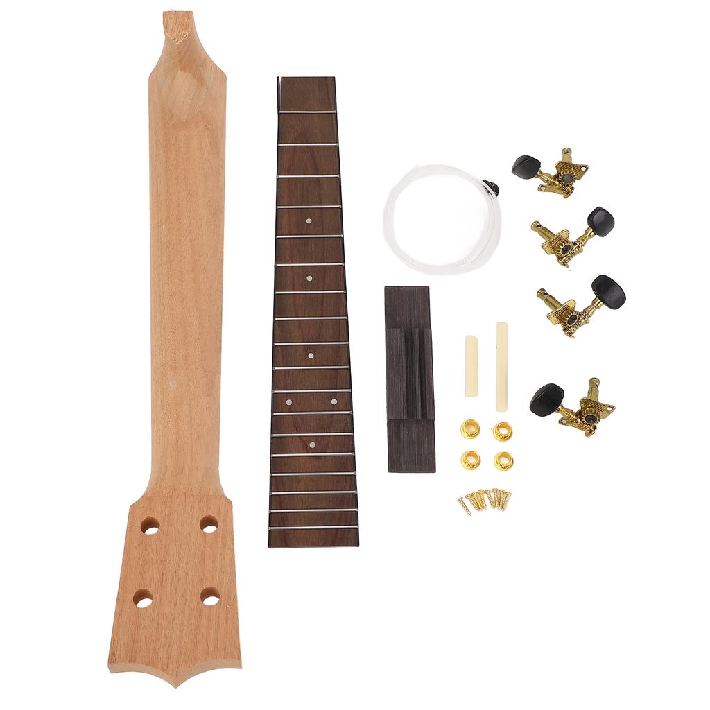 Ukulele Hals Set Ukulele Hals Palisander Griffbrett Saitenwirbel und Steg Set für Handarbeit