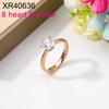 Gold-Plated Titanium Steel Ring with Large Zirconia Stone - Versatile Women's Wedding Band Design