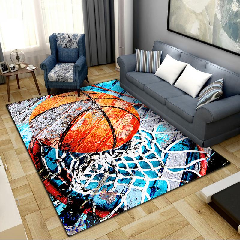 Basketball Carpet Rug for Living Room Bedroom Home Sofa Decoration,Kids Play Non-slip Floor Mat