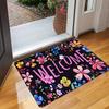 1Pcs Spring Flower Pattern Floor Mat Modern Kitchen Polyester Rug, Non-Slip Colorful Indoor Carpet, For Home Bathroom Bedroom Living Room Decor