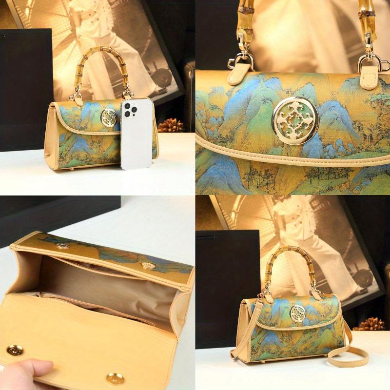 Vintage style Chinese bag with painting  elegant bag