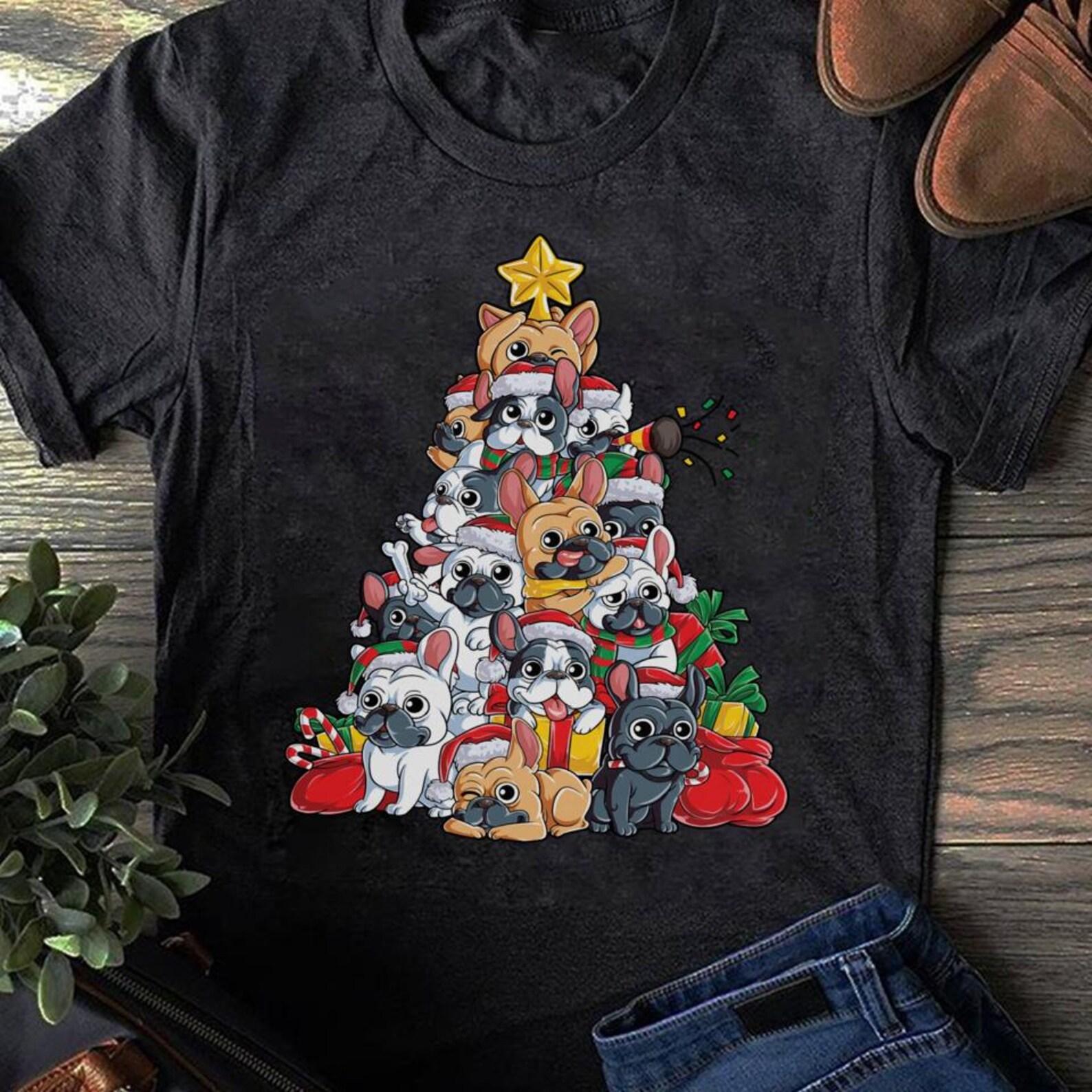 French Bulldog Christmas SweaT-Shirt: Dog Santa Xmas Gift S