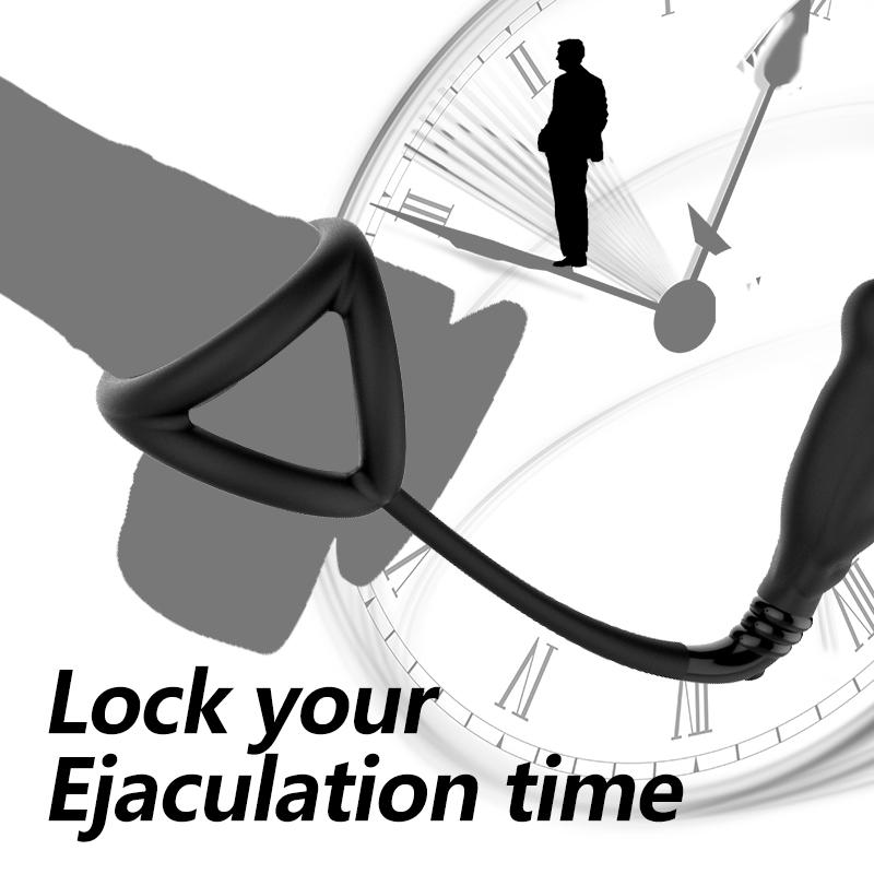 Zeitverzögertes männliches Prostata-Massagegerät, kabelgebundene Steuerung, Analsex-Spielzeug, Sperre des Penis, Hoden zur Verzögerung der Ejakulation, Analplug-Vibrator für den Mann