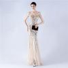 New Dress Craft Beaded Mesh Bead Evening Dress  Annual Meeting Performance