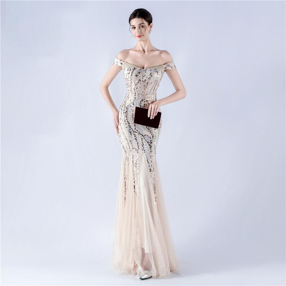 Rochie Nouă Artizanală Margele Plasă Margele Rochie de Seară Performanță Adunare Anuală