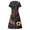 Women's Summer Casual Fashion Print Pocket Short Sleeve V-Neck Swing Dress