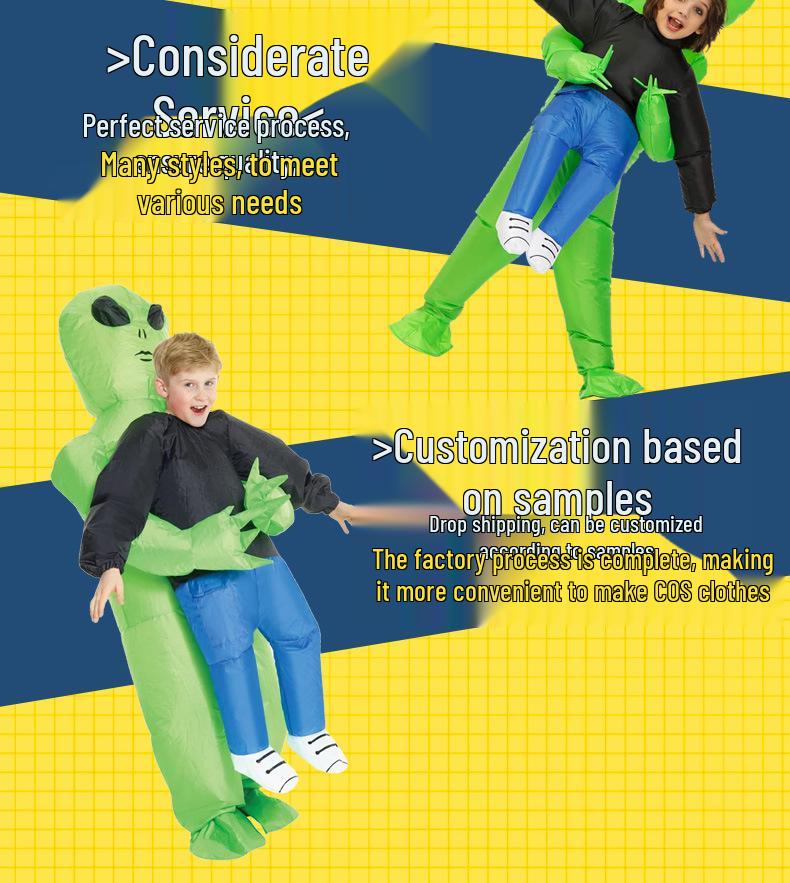 Aufblasbares Alien-Kostüm für Kinder & Erwachsene - Lustiges Verkleidungsstück für Halloween & Ostern