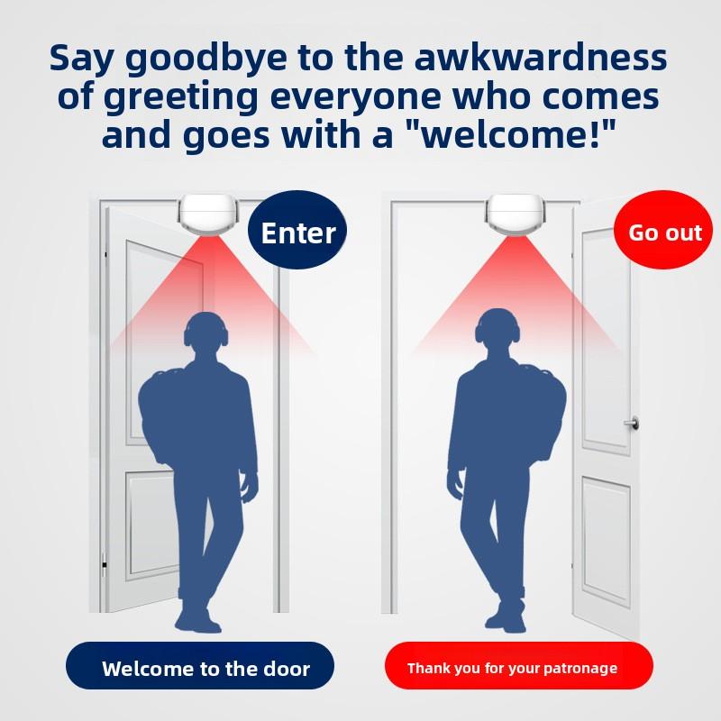 Doorbell Welcome Voice Two-way Induction Shop Announcer Supermarket Door Prompt for Commercial Entry No Display Screen No Camera