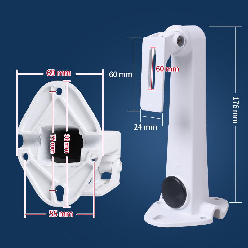 Aluminum Alloy 1292B Wall Mount Bracket - Universal Pan-Tilt Camera Bracket, Indoor/Outdoor, Rust-Proof