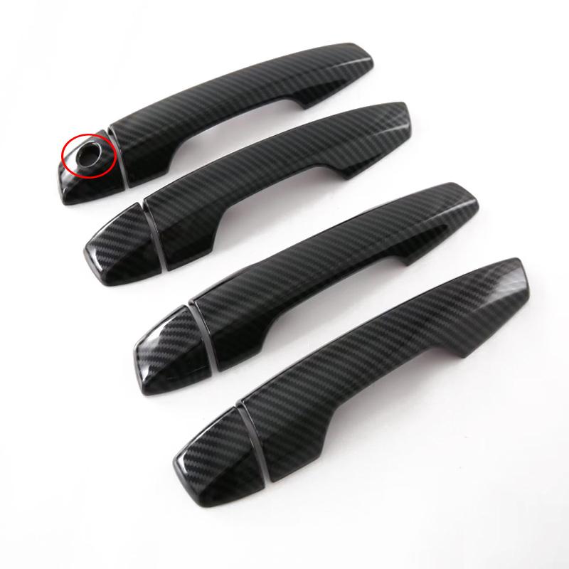 For Mitsubishi Outlander   Auto Styling Accessories ABS Carbon Fiber Chrome  Exterior Side Door Handle Bowl Cover Trim
