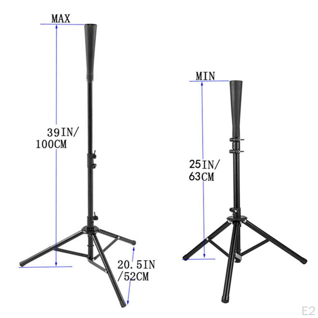 Batting Tee Baseball Softball Travel Portable Tripod Stand Rubber for Training