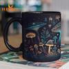 350ML Mushroom Coffee Mug with Grip Handle,Heat-Resistant Black Ceramic,Food Grade,Multifunctional Tea Milk Water Cup,Mushroom Lover Birthday Gift