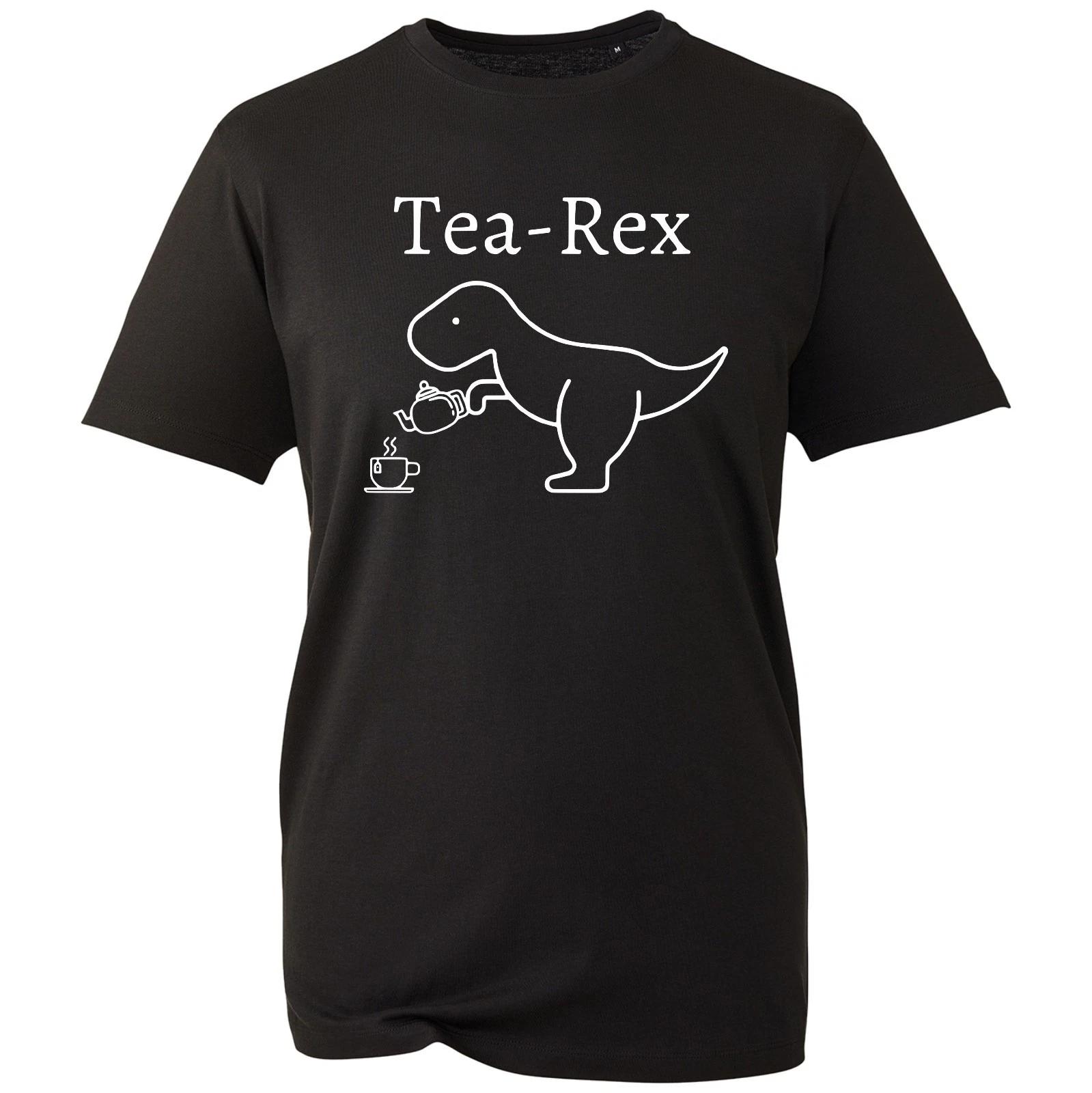 

Tea-Rex T-Shirt Funny Favorite Cartoon T-REX Top Kids Men s Gift Unisex Tee S