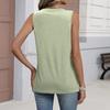 Women Sleeveless V Neck Pleated Loose Fit Tank Top Lightweight Flowy Blouse Summer Casual Basic Vest Shirt for Daily Wear