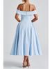 Women's European & American Off-the-Shoulder Backless Dress - Solid Color, Long and Sexy Fashion Style (2026 In Stock)