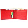 Portefeuille - EXCELLANC - Kazem - Cuir véritable bovin - Rouge - Format horizontal compact
