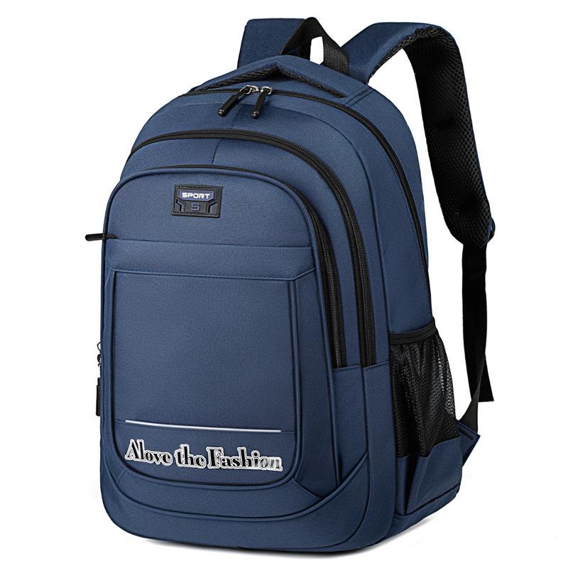 

Student Large Capacity Travel Backpack With Letter Embossing Design Teens For синий