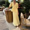 Top Estivo con Maniche a Sbuffo Set di 2 Pezzi da Donna con Gonna, Outfit Corto con Laccio Davanti Vita Alta Maxi Casual Abbigliamento per Vacanze al Mare Manica Corta E