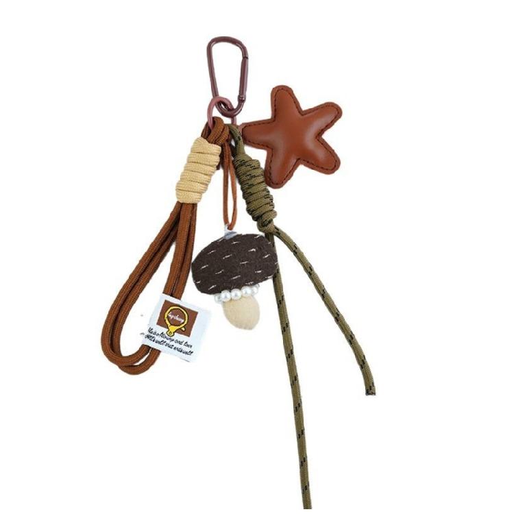 Lightweight Star Bag Charm Stylish Braided Rope Keychain Metal  Key Holder Fashionable Keyring Everyday Use