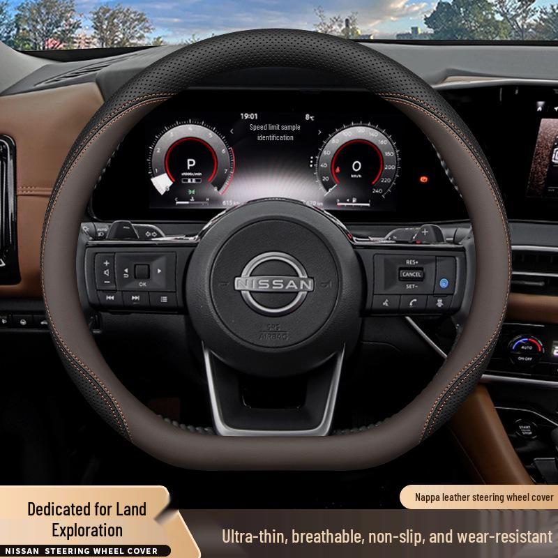 Ultra-Thin Non-Slip Steering Wheel Cover for 2024 Nissan Land Cruiser Interior Enhancement