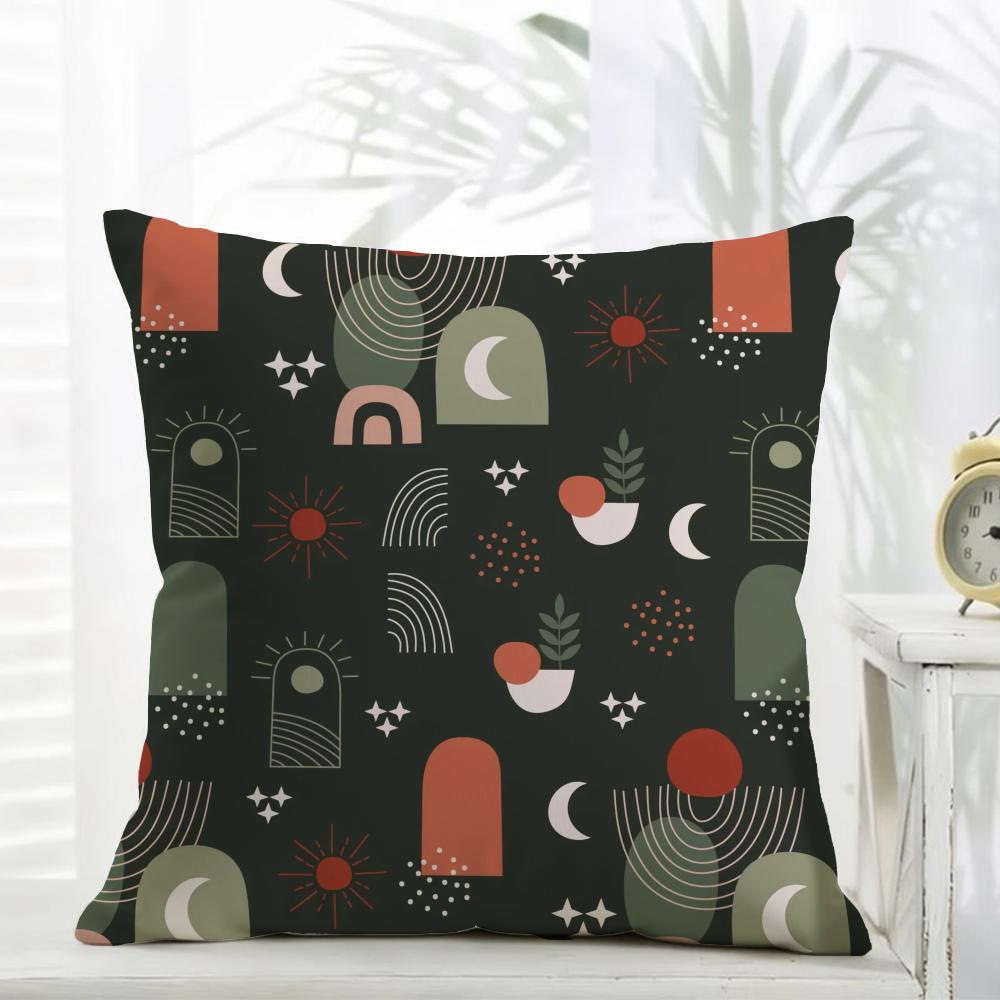 Boho Plant Nordic Cushion Cover Comfort Daily Washable Linen Soft for Sofa Bed Home Room Decor