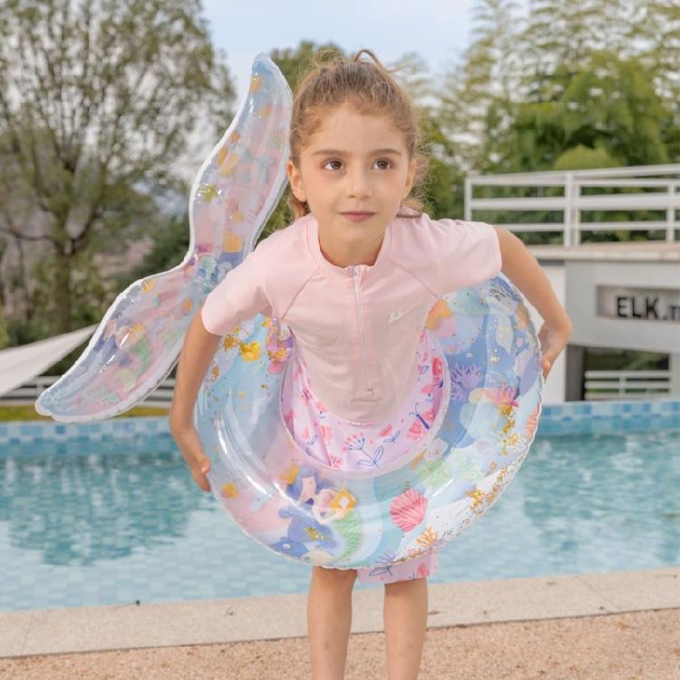 Children's Mermaids Inflatable Swimming Rings Floating Lifebuoys Water Toy for Beach and Water Fun