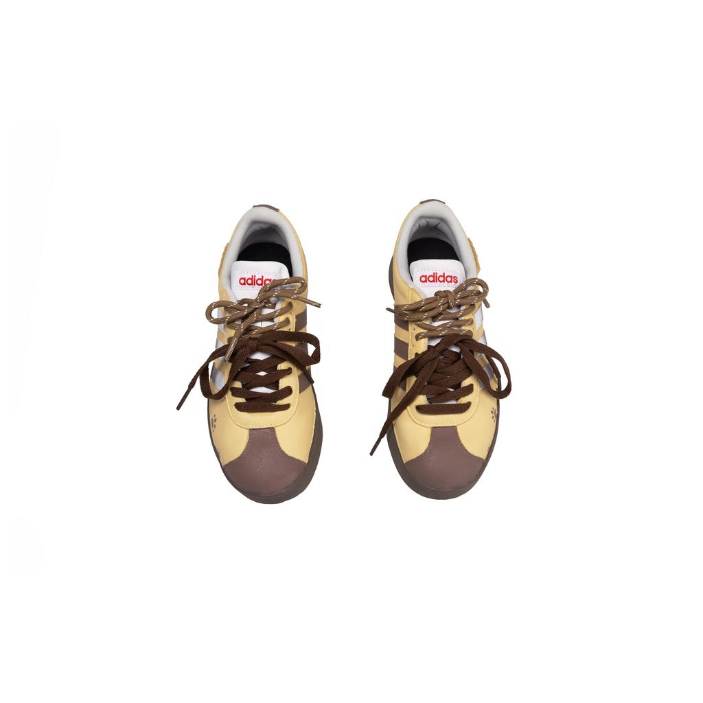 adidas VL COURT 2.0 Bear Yee Suede Low Top Skateboard Shoes Women's Light Yellow JS3003(team846-)