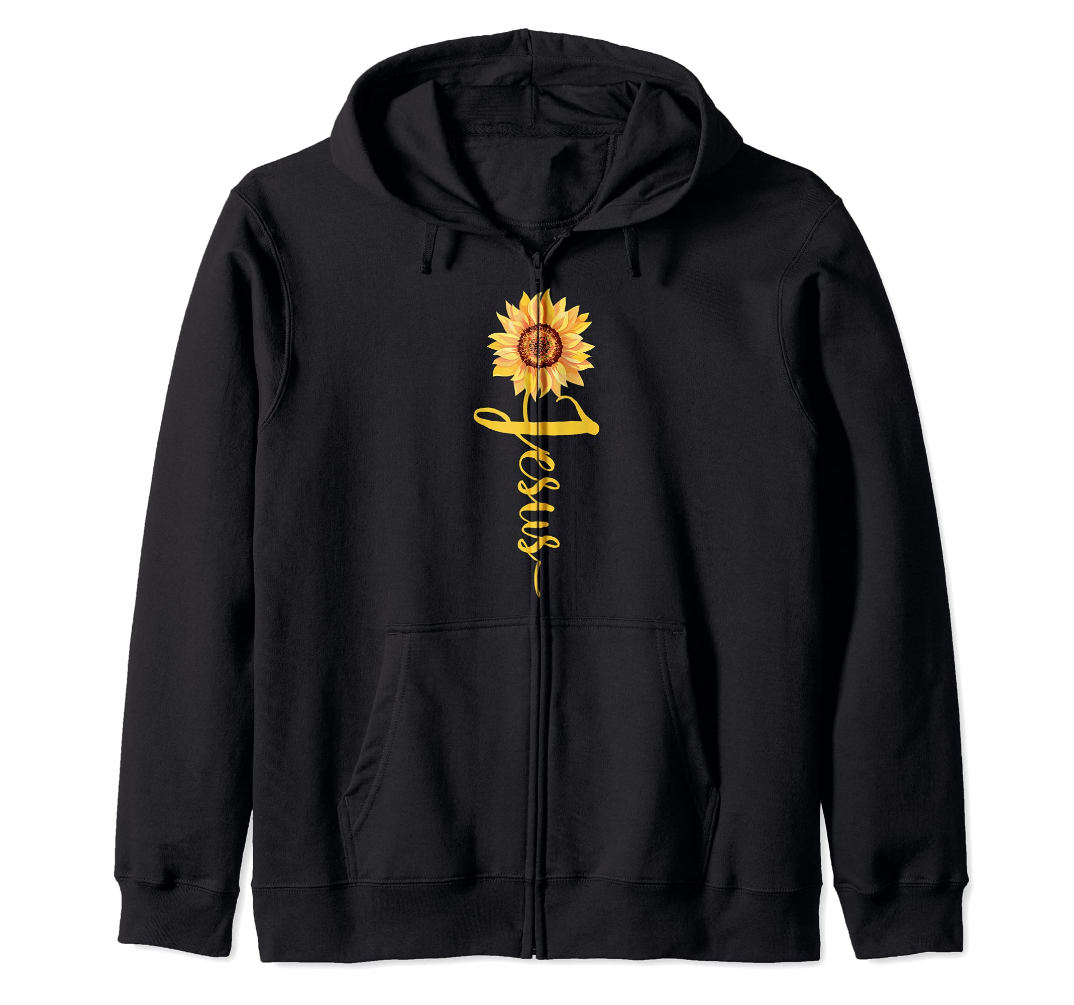 

Jesus Sunflower Design Christian Women s Gift Zip Hoodie