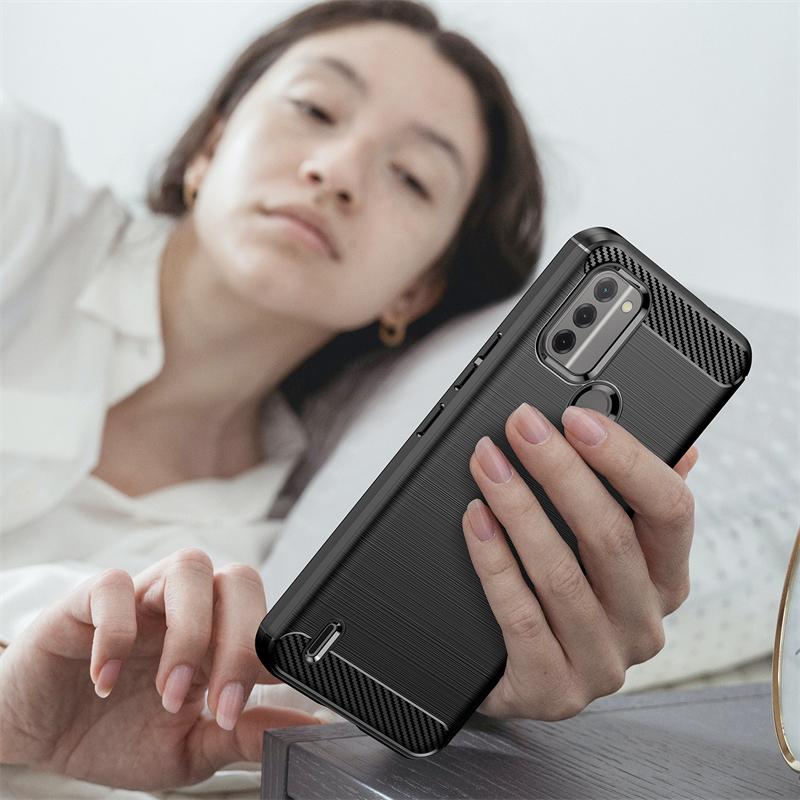 Für Nokia C31 Hülle Abdeckung für Nokia C31 Capas Stoßfest Armor Weich TPU Handy Rückseite Bumper Kohlefaser Für Fundas Nokia C 31 C31
